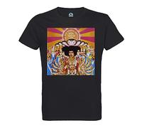 Jimi Hendrix Axis Bold as Love Album Cover Vintage Rock - Camiseta para hombre de cuello redondo, Negro , XL