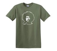 Jimi Hendrix Che Guevara Style Guitar Legend Rock Icon - Camiseta de algodón pesado, color verde militar, verde (Military Green), M