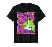 Jimi Hendrix Flames and Bubble Text Vintage Band Camiseta