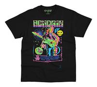 Jimi Hendrix Guitar Blacklight - Camiseta de Manga Corta, Color Azul - Negro - Large