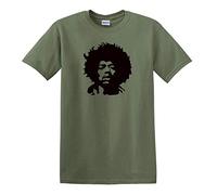 JIMI HENDRIX Guitar Legend Che Guevara Style - Camiseta de algodón pesado, verde (Military Green), XL