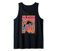 Jimi Hendrix Líneas coloridas de ambiente retro Camiseta sin Mangas