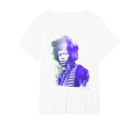 Jimi Hendrix Purple Haze Camiseta, Mujer Tallas Grandes, Blanco, 1XL Grande