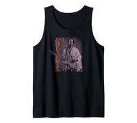 Jimi Hendrix Purple Portrait on Stage with Logo Vintage Band Camiseta sin Mangas