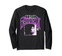 Jimi Hendrix Purple Profile Groovy Vintage Band Manga Larga