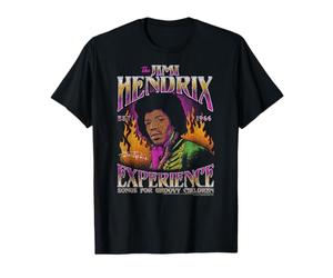 Jimi Hendrix Songs for Groovy Children Flames Vintage Band Camiseta
