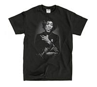 Jimi Hendrix Sonriente - Camiseta de Color Negro - -