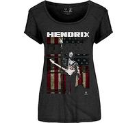 Jimi Hendrix - T-Shirt # Xxl Black Femmina # Peace Flag