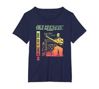Jimi Hendrix Trae el Techo hacia Abajo Camiseta, Mujer Tallas Grandes, Azul Marino, 6XL Grande