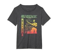 Jimi Hendrix Trae el Techo hacia Abajo Camiseta, Mujer Tallas Grandes, Jaspeado Oscuro, 3XL Grande