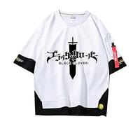 jiminhope Black Clover Camiseta Unisex Cuello Redondo Falso Dos Camisetas Casuales cómodas Camisetas de algodón
