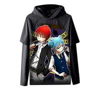 jiminhope Unisex Assassination Classroom Anime Hoodie otoño Falso Dos suéter de Manga Larga Korosensei Shiota Akabane Printed Causal Top