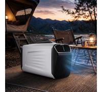 JIMINHUIXIN Aire Acondicionado Portátil de Viaje 5200 BTU, Climatizador Compacto 12V/24V/220V Silencioso 400W para Tienda Camping Caravana Camper, 4-en-1 Frío Deshumidificador, Enfriamiento Rápido