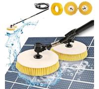 JIMINHUIXIN Máquina Limpieza Lavado Paneles Fotovoltaicos 3.5m/5.5m/7.5m, Kit de Limpieza Solar Eléctrico con Cabezales de Cepillo Giratorios Dobles y Varilla Telescópico, Limpiador de Placas Solares