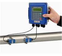 JIMINHUIXIN Medidor de Flujo de Agua Ultrasónico con Transductores, Caudalímetro De LíQuidos, Pantalla Digital LCD - para Tuberías DN15 a DN6000 - Opción SD y Montaje Fácil