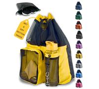 JIMJOOS Bolsa de natación de malla con cordón, bolsa de natación impermeable de 25 L con compartimento húmedo y seco, mochila deportiva multifuncional para niños, adultos, natación, surf, playa,