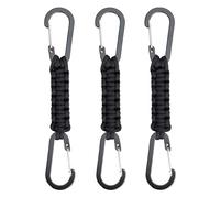 Jimkply 3 llaveros de mosquetón con paracord, clip de aluminio y anillo en D para camping, senderismo, pesca, llaves, mochilas, botellas de agua, ideal para hombres, mujeres y niños