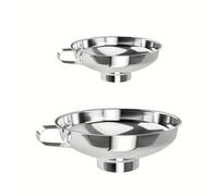 Jimkply Juego de 2 embudos grandes y pequeños de acero inoxidable, embudo de cocina, resistente a la corrosión, versátil para judías, mermelada, harina, aceite, miel