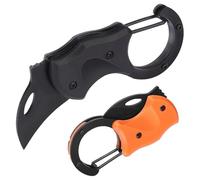 Jimkply Navaja Plegable Pequeña, Mini Navaja con Mosquetón, Navaja EDC Plegable para Llavero, Navaja para Cinturón de Aire Libre, Navaja de Bolsillo Práctica, Regalo Ideal para Hombres (2)