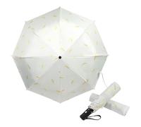 Jimkply Paraguas de bolsillo automático, resistente al viento e impermeable, con protección UV, 8 costillas, apertura automática, compacto para hombres, mujeres y uso diario, Amarillo Verde Blanco