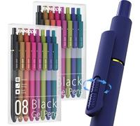 JIMMIDDA 16 bolígrafos de gel negro, punta media de 0.7 mm, escritura suave, bolígrafo retráctil de secado rápido para hombres y mujeres (vintage, 16 unidades)