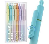 JIMMIDDA 8 bolígrafos de gel negro, punta media de 0,7 mm, escritura suave, bolígrafo retráctil de secado rápido para hombres y mujeres (degradado, 8 unidades)