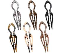 Jimmidy Horquillas francesas en forma de U, paquete de 6 elegantes accesorios para el cabello para mujer adecuados para cabello grueso o fino (rojo claro, negro, caqui, negro, gris claro, marrón