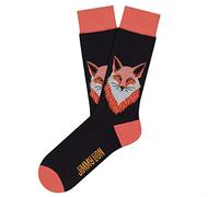 Jimmy Lion Calcetines Fox Head en color Negro, fabricados en algodón peinado de primera calidad.Talla 36-40 en media caña.