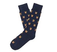 Jimmy Lion Calcetines Owls en color Azul, fabricados en algodón peinado de primera calidad.Talla 36-40 en media caña.