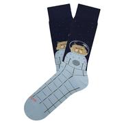 Jimmy Lion Calcetines Space Cat - Azul Oscuro, fabricados en algodón peinado de primera calidad.Talla 36-40 en media caña.