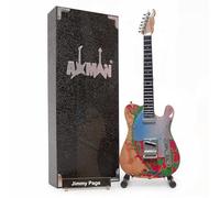Jimmy Page (Led Zeppelin) 1959 Dragon T-Style - Réplica de guitarra en miniatura - Regalos musicales - Escala ornamental 1/4 hecha a mano - Incluye una caja de exhibición, etiqueta con nombre y