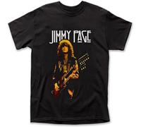 Jimmy Page T-Shirt Graphic Reprint tee Men Mic Fan Shirt Black S