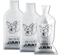 JIMMY THE FOX | Bolsas Reutilizables para Vino para Viajar | Paquete de 3 | Funda Protectora de Triple Capa para Botellas | A Prueba de Fugas y Resistente a los Golpes | Equipaje para avión y Crucero
