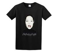 Jimmysea Angelina Jolie Blood Dripping Photo Men's T-Shirt Unisex Black Men Tees L
