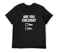 Jimmysea Are You Childish Slogan Men's T-Shirt Unisex Black Men Tees M