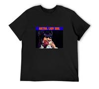 Jimmysea Aretha Franklin Lady Soul Vinyl Cover Men's T-Shirt Unisex Black Men Tees M