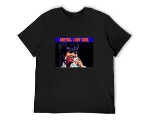 Jimmysea Aretha Franklin Lady Soul Vinyl Cover Men's T-Shirt Unisex Black Men Tees M