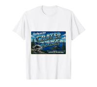 Jimothy Crater Lake Oregon National Park Vintage Postal Camiseta gráfica económica, Hombre, Blanco, L