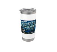 Jimothy Crater Lake Oregon National Park Vintage Postal Vaso térmico de acero inoxidable de doble pared