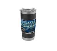 Jimothy Crater Lake Oregon National Park Vintage Postal Vaso térmico de acero inoxidable de doble pared