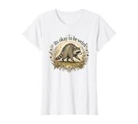 Jimothy el Mapache Está Bien ser Raro Camiseta gráfica económica, Mujer, Blanco, XS
