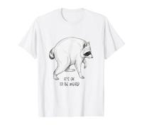 Jimothy Está Bien ser extraño Mapache Divertido Camiseta gráfica económica, Hombre, Blanco, S