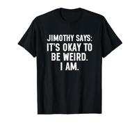 Jimothy It's Ok to be Weird I Am Raccoon Camiseta gráfica económica, Hombre, Negro, M