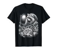 Jimothy Raccoon - Ballard de Espina Corta para Regalo de Vida Silvestre Camiseta gráfica económica, Hombre, Negro, M