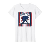 Jimothy Raccoon Patriotic USA Flag Funny Meme Camiseta gráfica económica, Mujer, Blanco, L