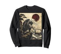 Jimothy Raccoon Samurai Japón Art Wave Ukiyo-e Vintage Sudadera