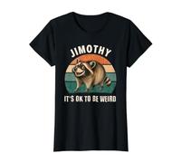 Jimothy Raccoon Seattle Wildlife Trash Panda está Bien para ser Raro Camiseta gráfica económica, Mujer, Negro, L