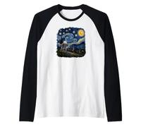 Jimothy Raccoon Starry Night Van Gogh Art Seattle Meme Camiseta Manga Raglan