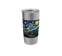 Jimothy Raccoon Starry Night Van Gogh Art Seattle Meme Vaso térmico de acero inoxidable de doble pared