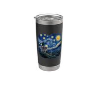 Jimothy Raccoon Starry Night Van Gogh Art Seattle Meme Vaso térmico de acero inoxidable de doble pared